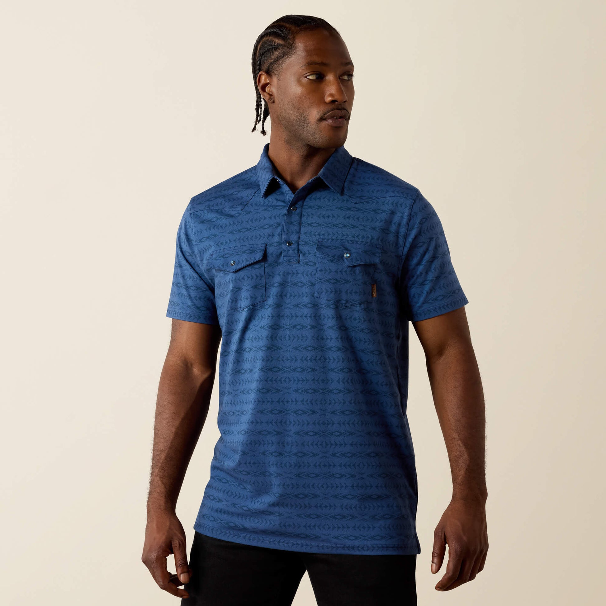 Ariat Men Retro Western Snap Polo