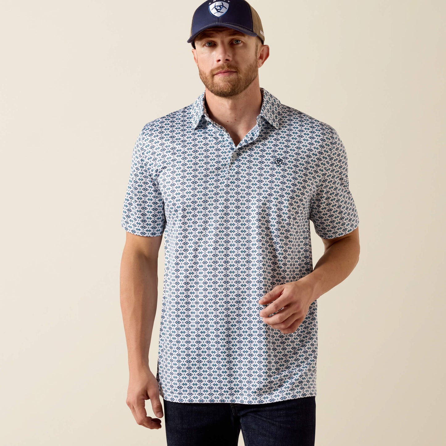 Ariat Men All Over Print Classic Fit Polo