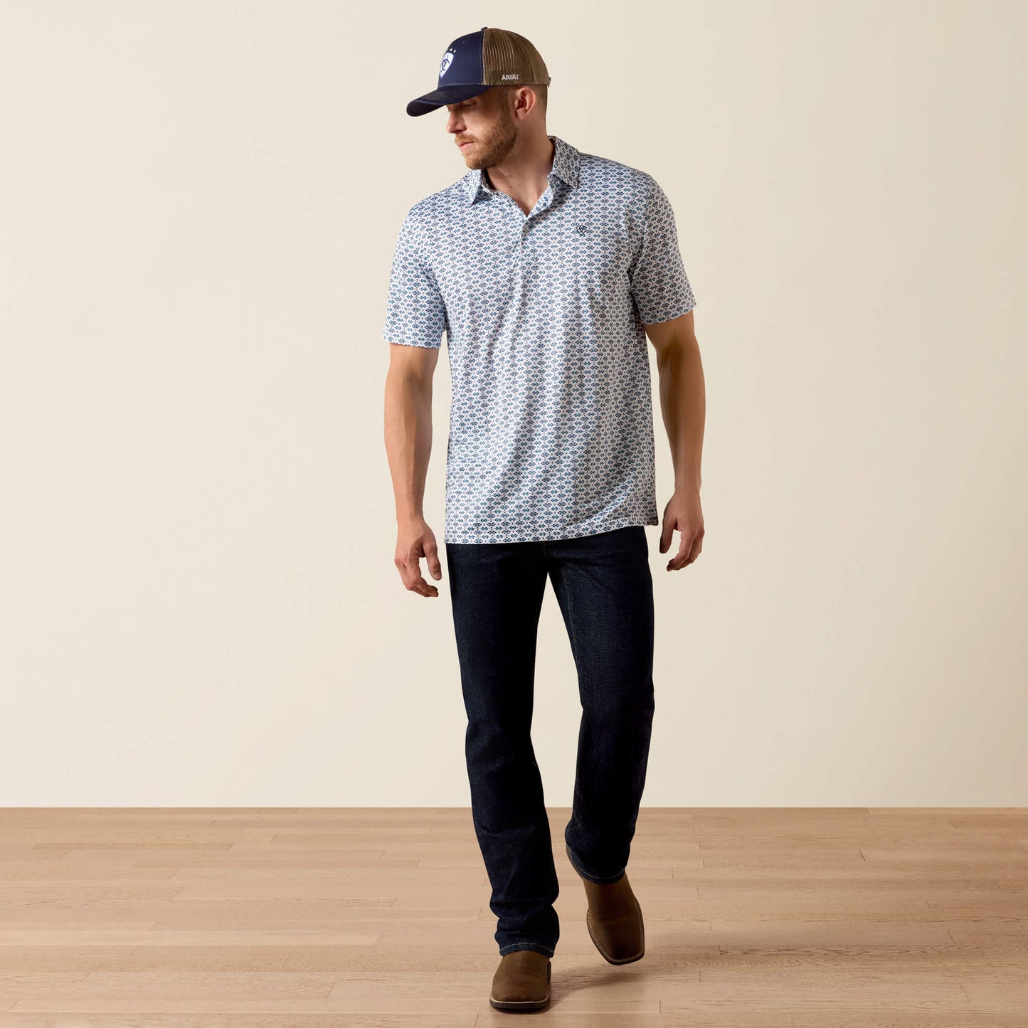 Ariat Men All Over Print Classic Fit Polo