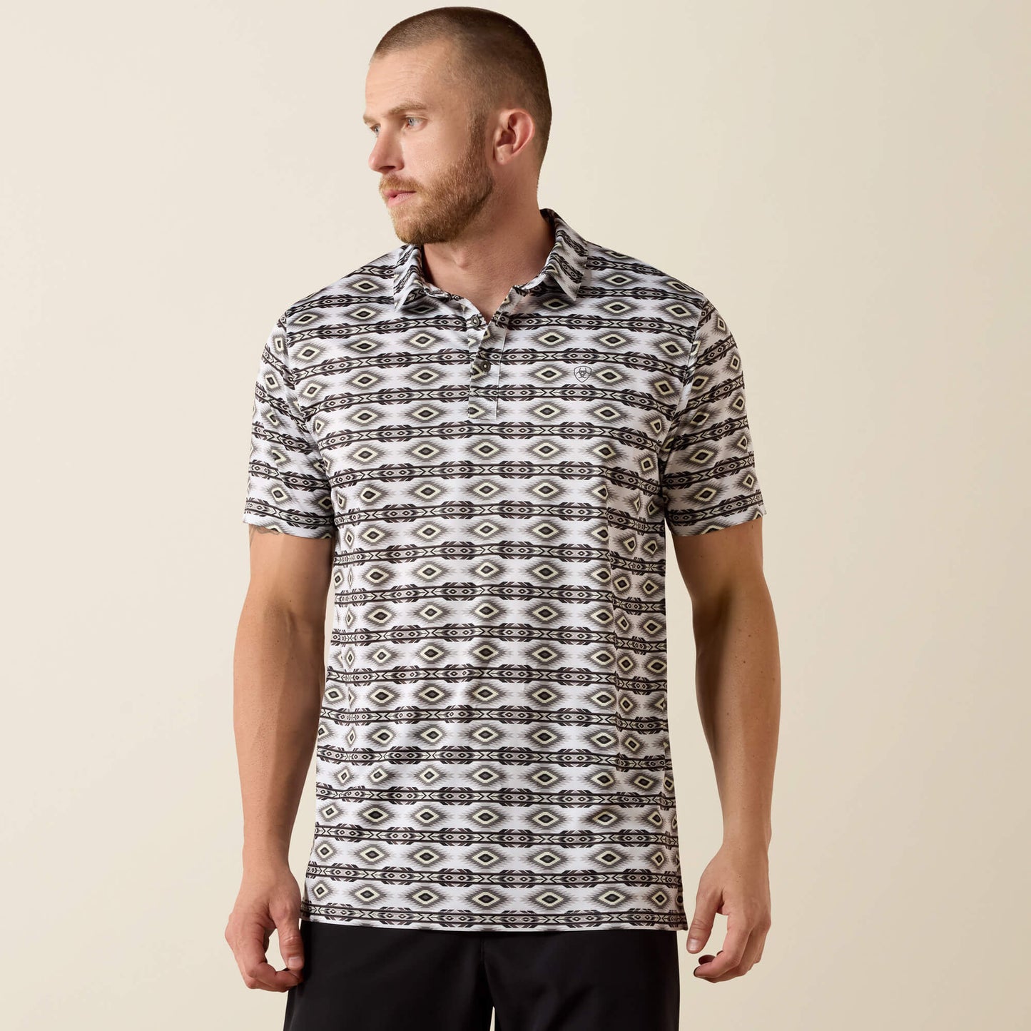 Ariat Men All Over Print Fitted Polo