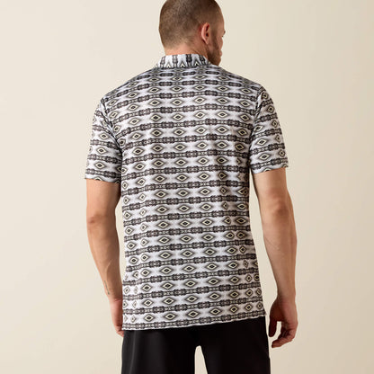 Ariat Men All Over Print Fitted Polo