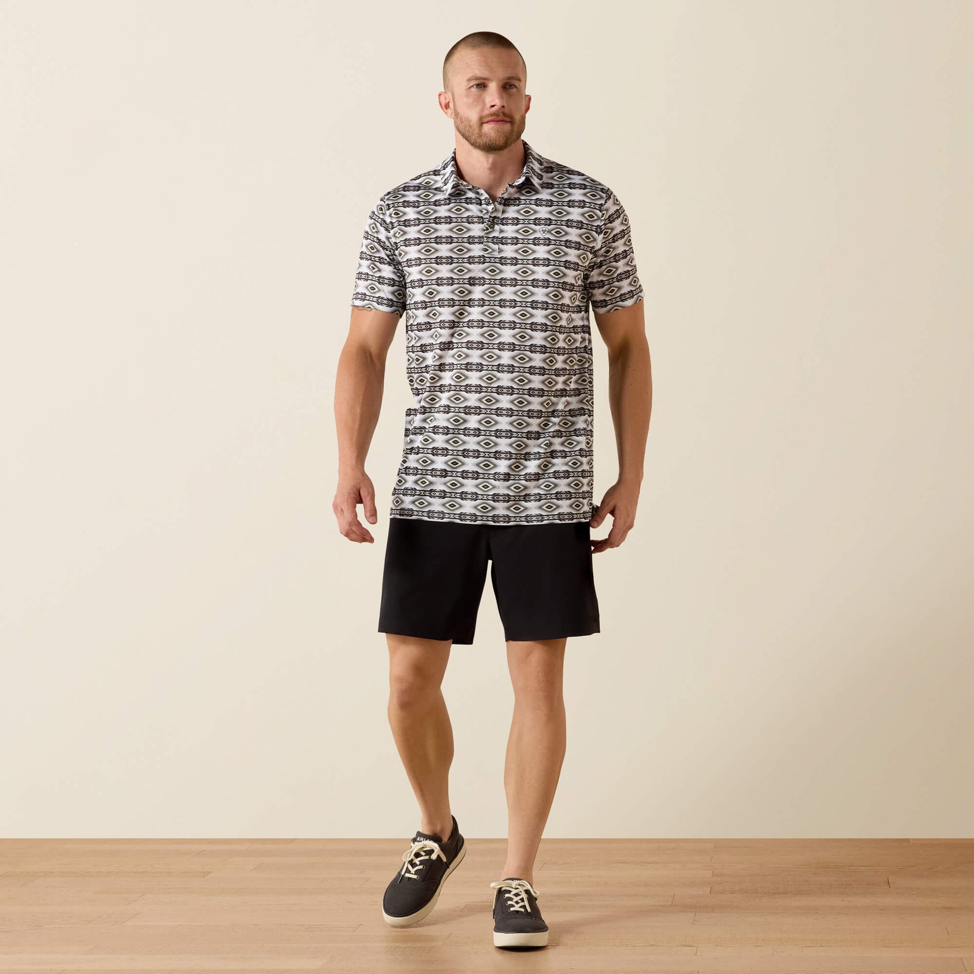 Ariat Men All Over Print Fitted Polo