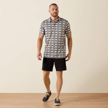 Ariat Men All Over Print Fitted Polo