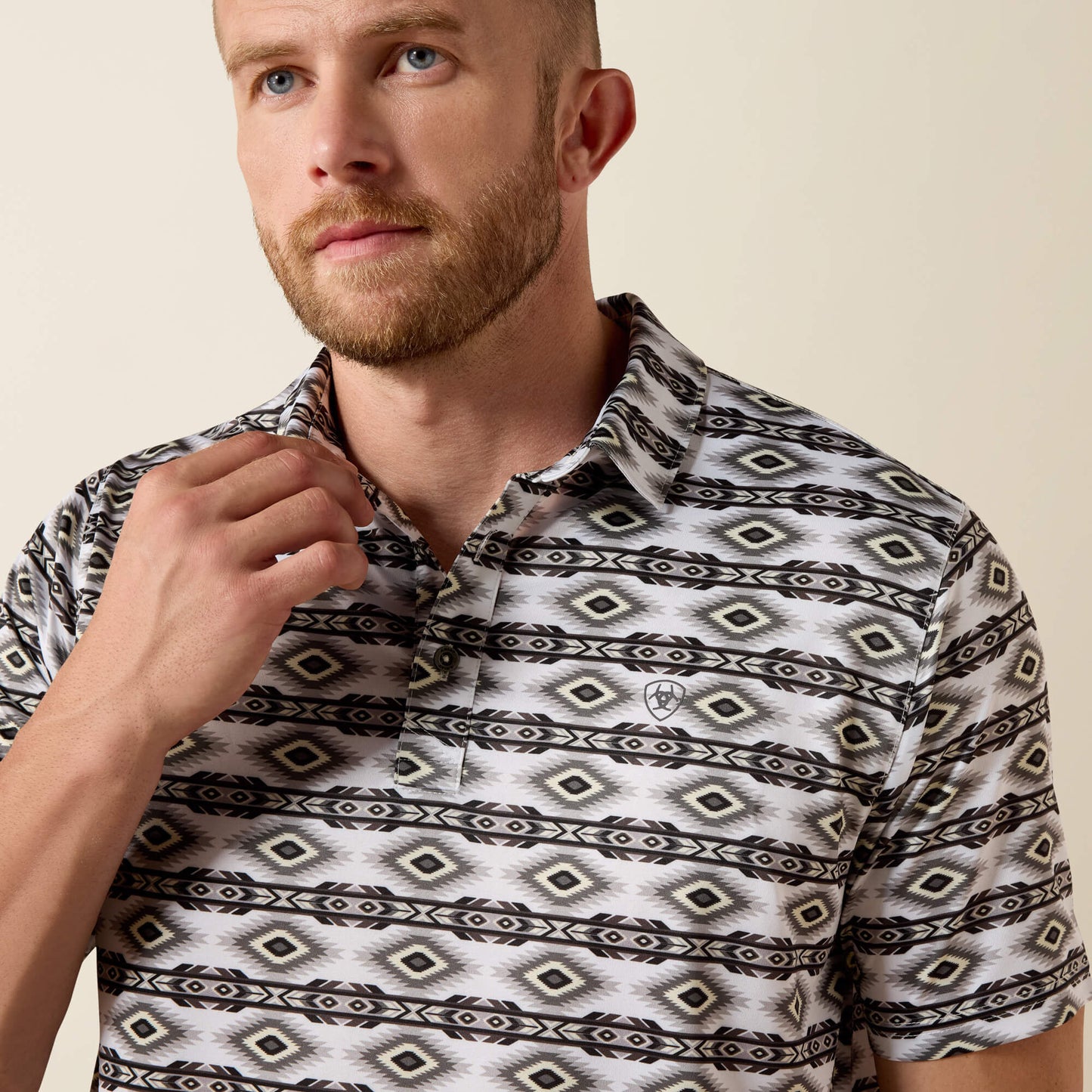 Ariat Men All Over Print Fitted Polo