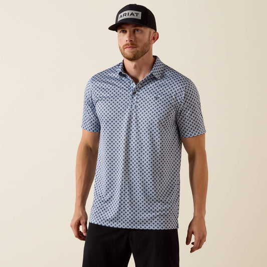 Ariat Men All Over Print Fitted Polo