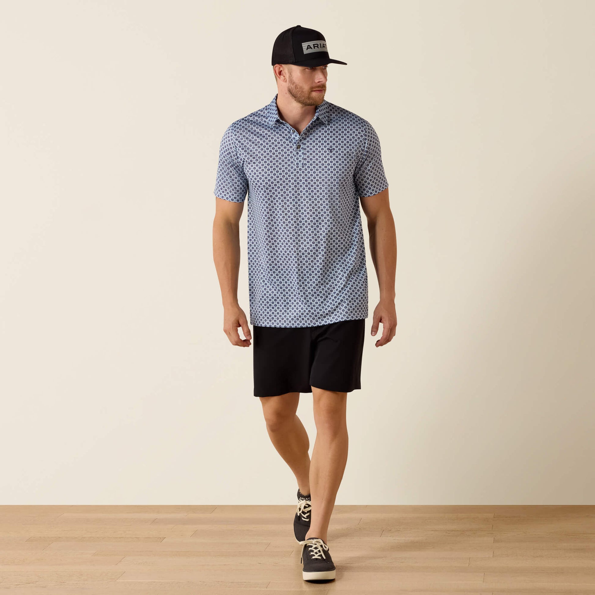 Ariat Men All Over Print Fitted Polo