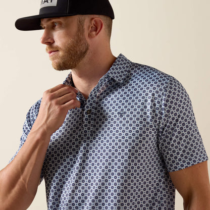 Ariat Men All Over Print Fitted Polo