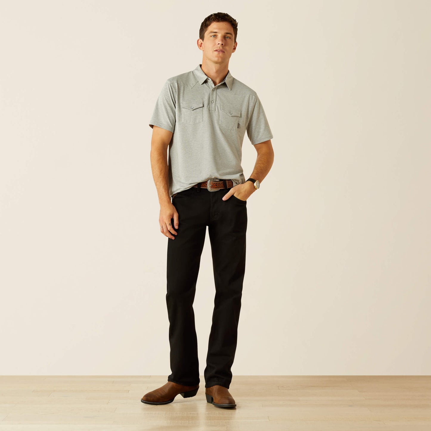 Ariat Men Retro Western Snap Polo