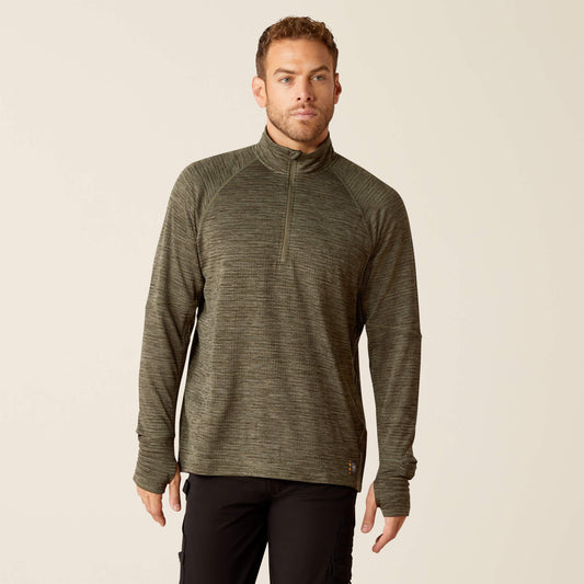 Ariat Men Rebar Gridwork Baselayer 1/4 Zip T-Shirt