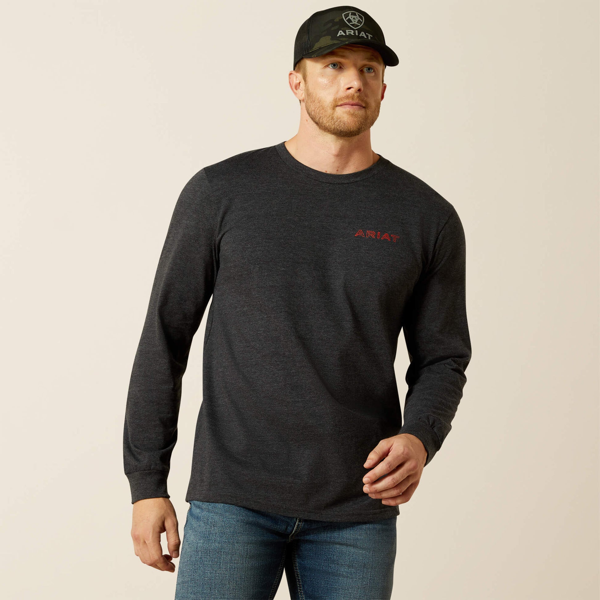 Ariat Men Ariat Stamped Freedom Classic Fit Long Sleeve T-Shirt