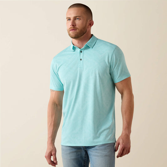 Ariat Men Jacquard Printed Fitted Polo