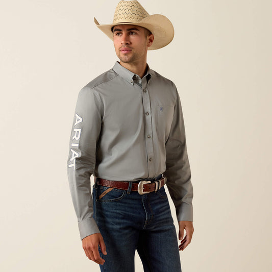 Ariat Men Team Logo Lightweight Twill Fitted Shirt