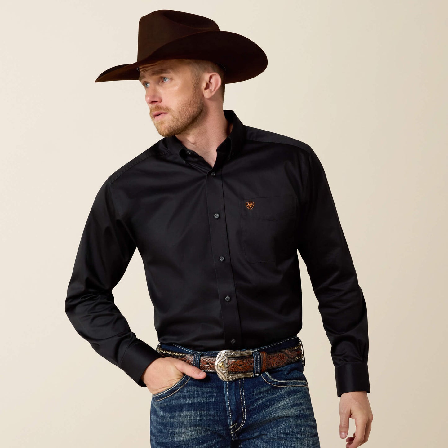 Ariat Men Solid Twill Classic Fit Shirt