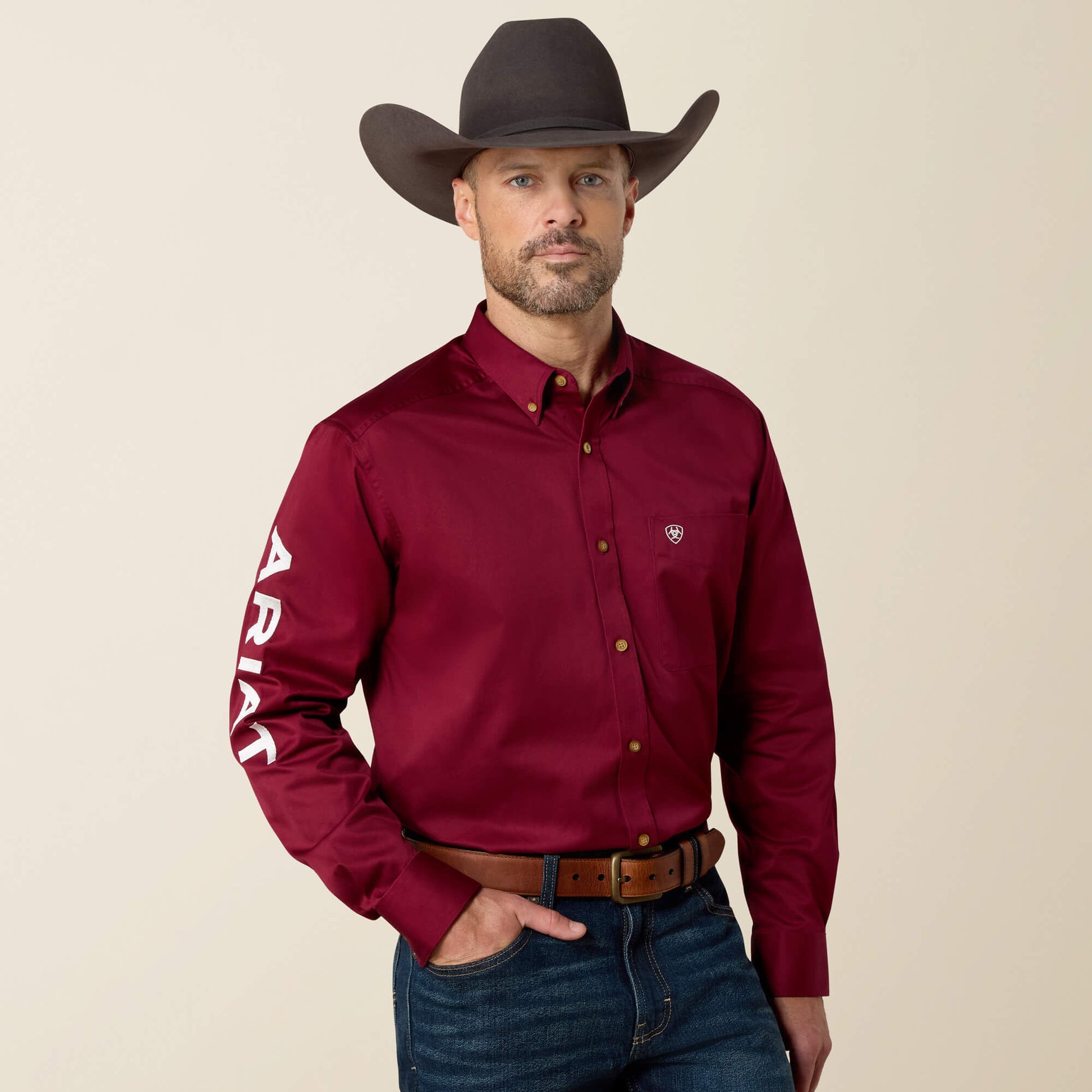Ariat Men Team Logo Twill Classic Fit Shirt