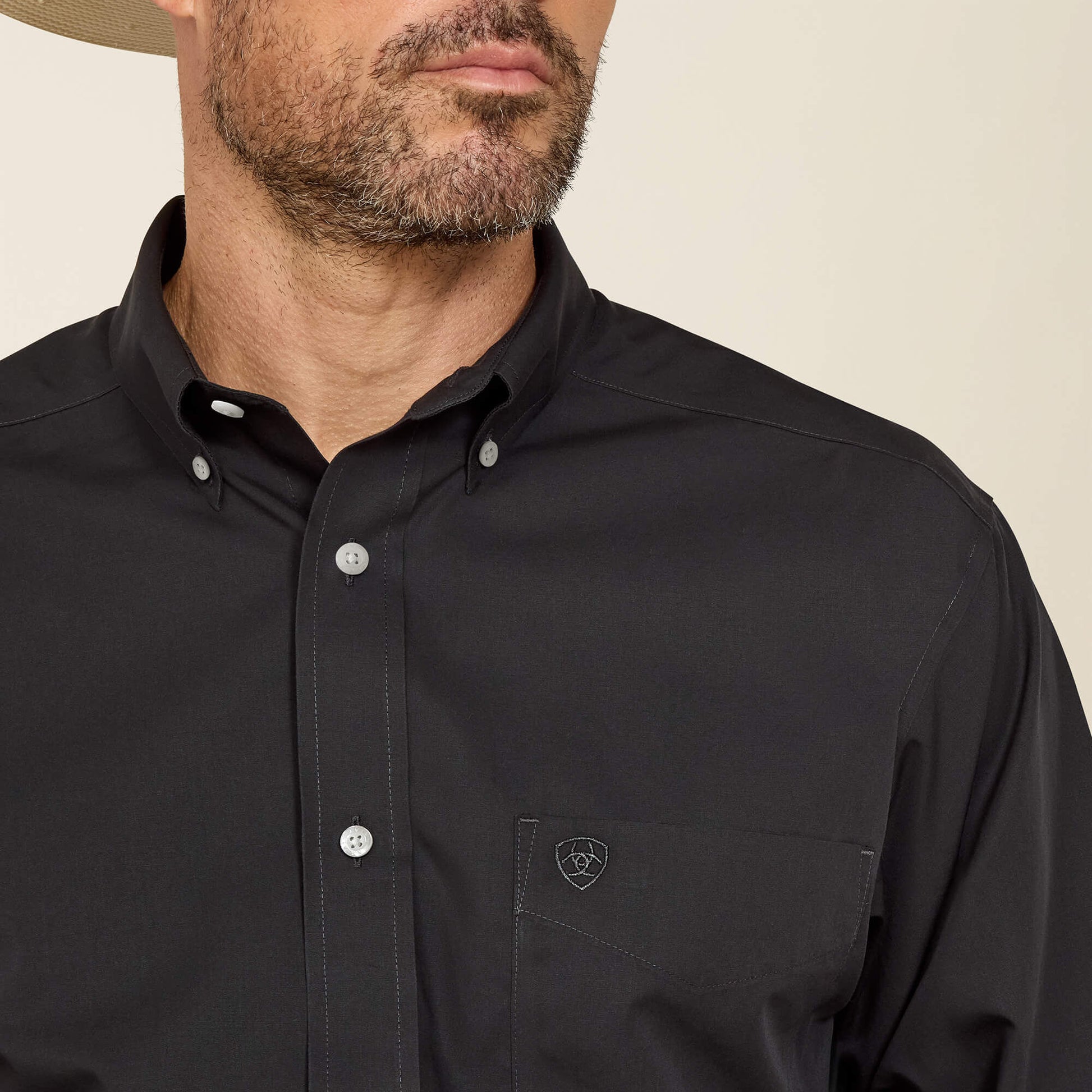 Ariat Men Wrinkle Free Solid Classic Fit Shirt