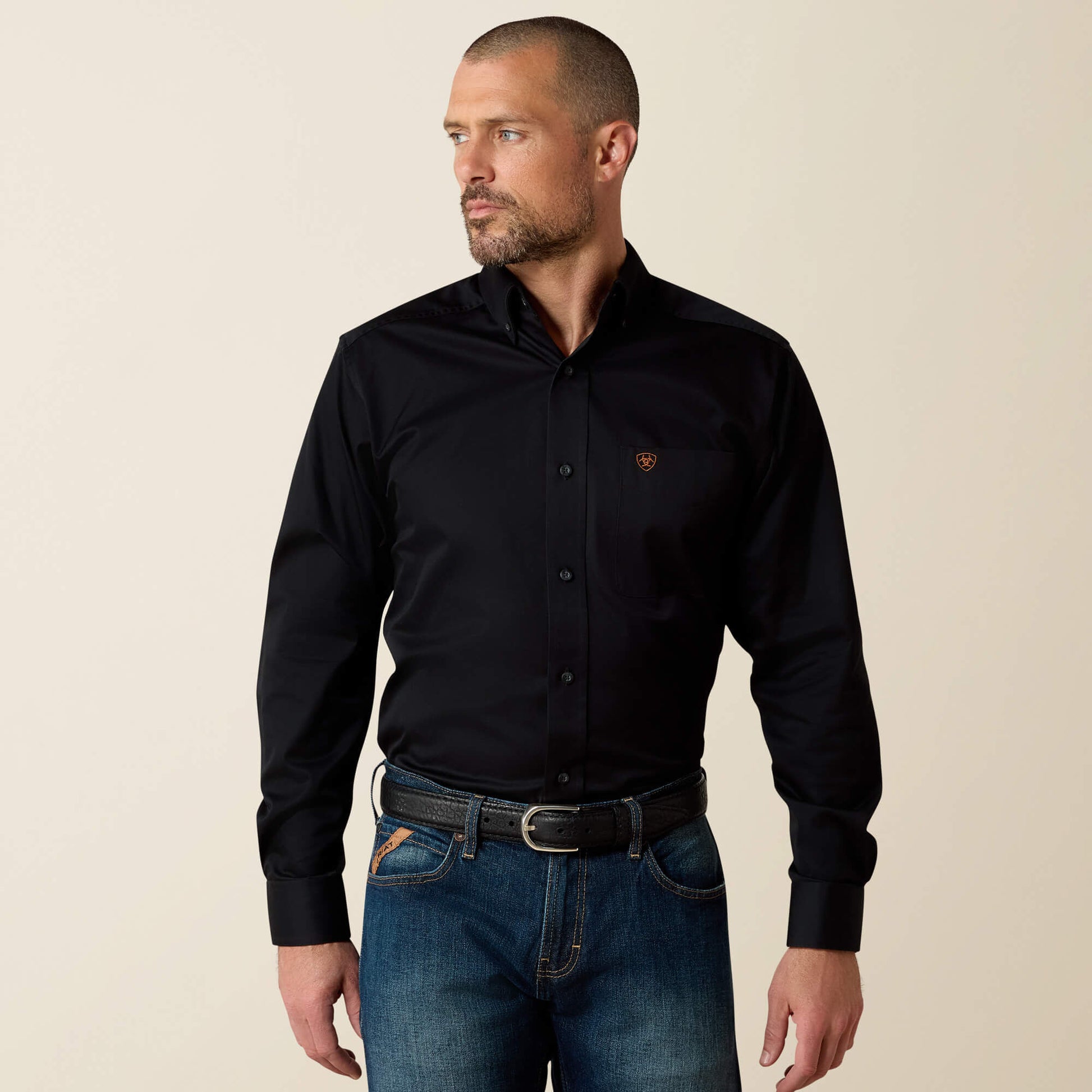 Ariat Men Solid Twill Fitted Shirt