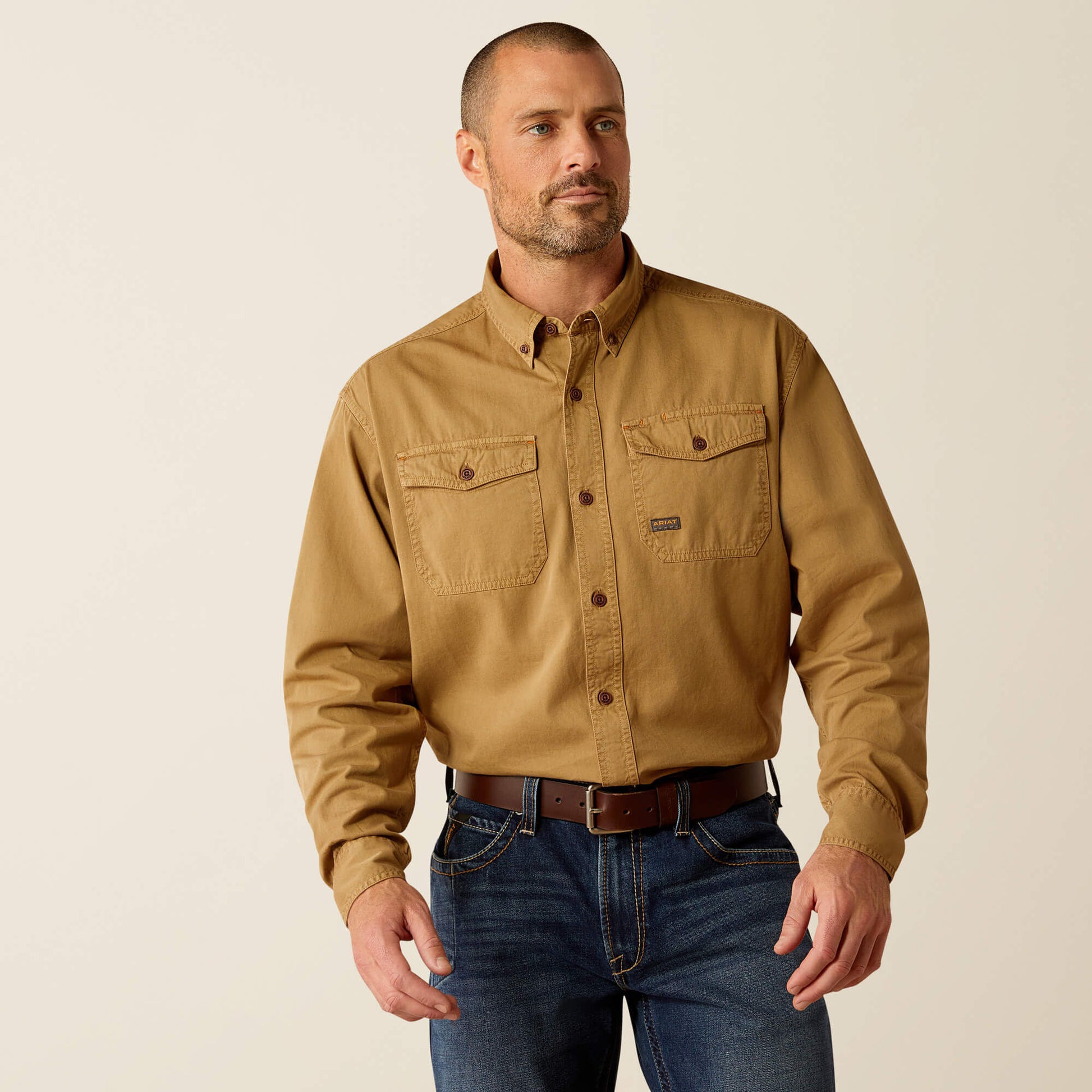 Ariat Men Rebar Washed Twill Work Shirt