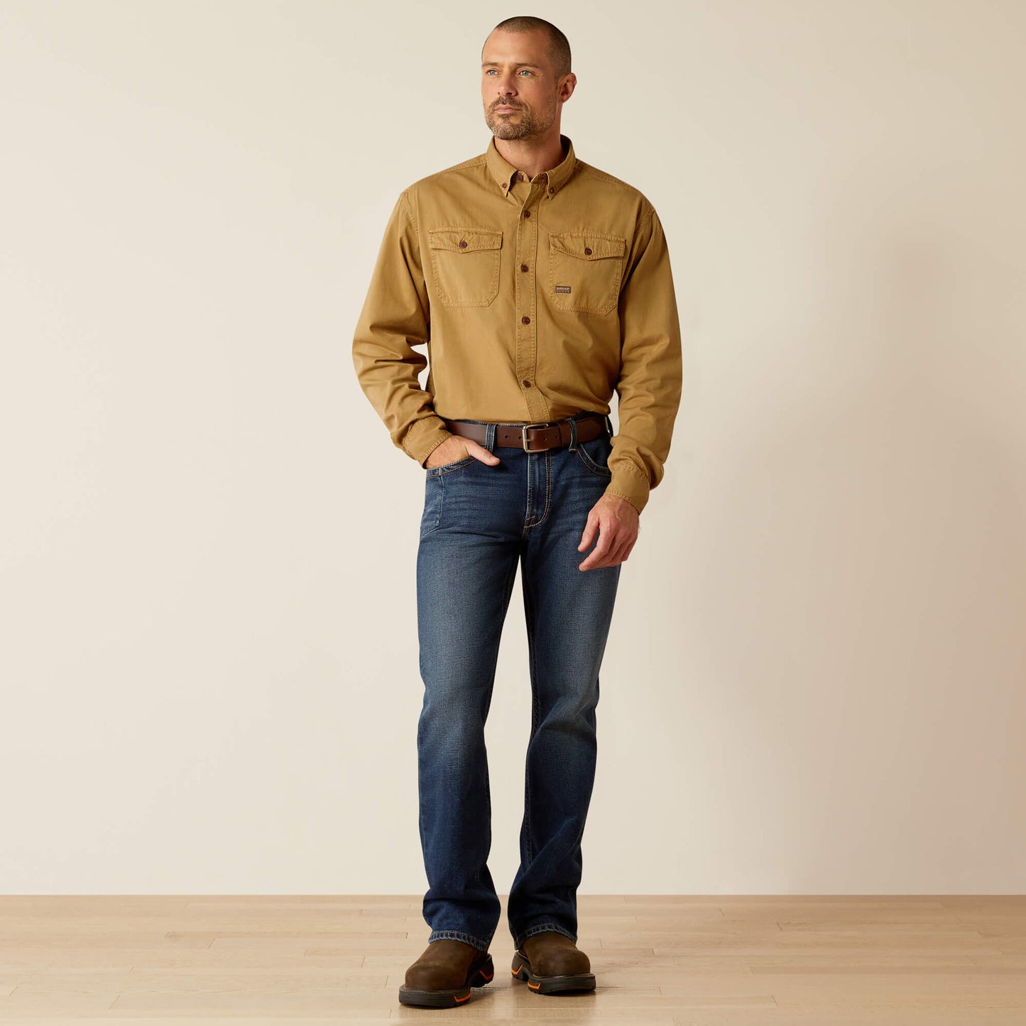 Ariat Men Rebar Washed Twill Work Shirt