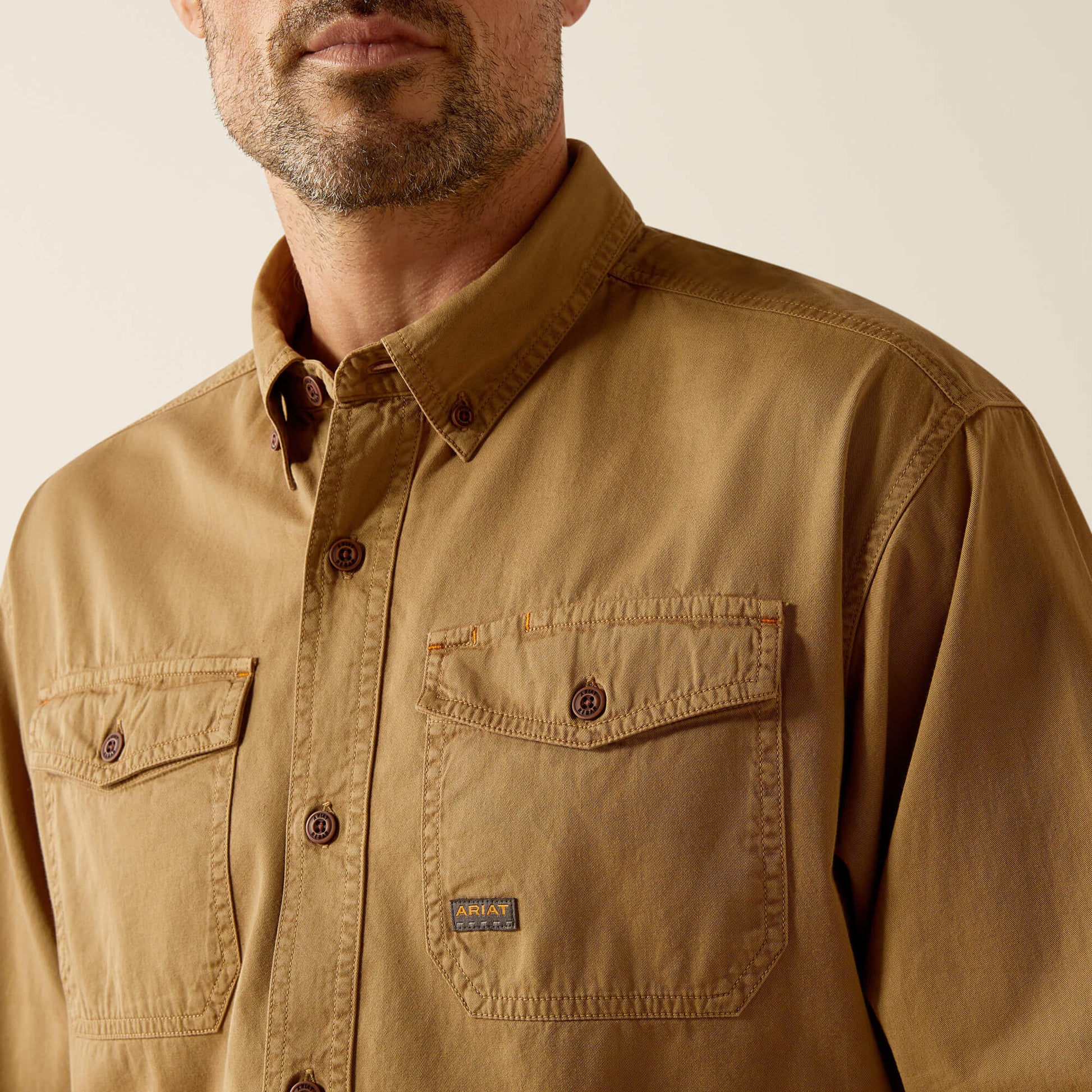 Ariat Men Rebar Washed Twill Work Shirt