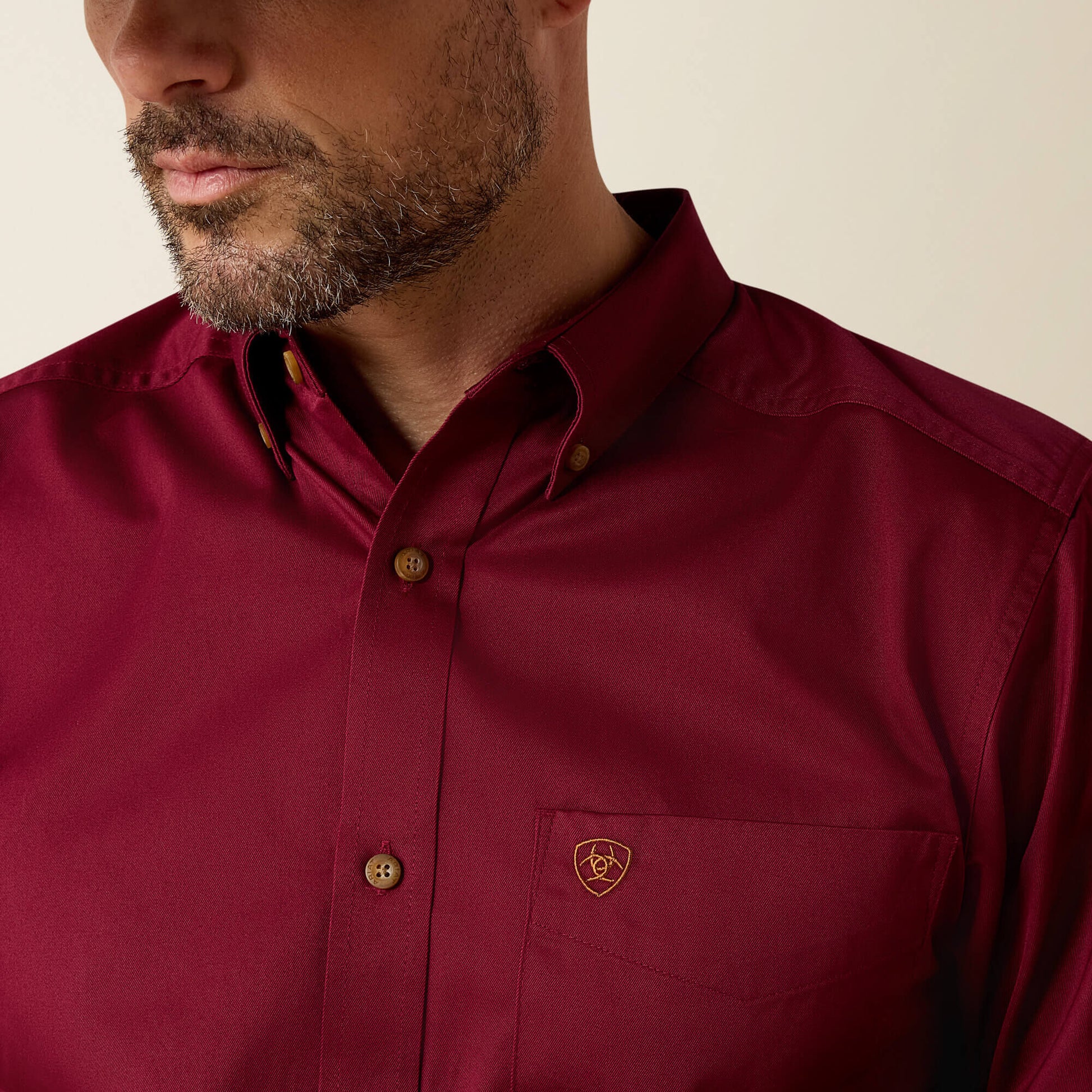 Ariat Men Solid Twill Fitted Shirt