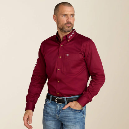 Ariat Men Team Logo Twill Fitted Shirt
