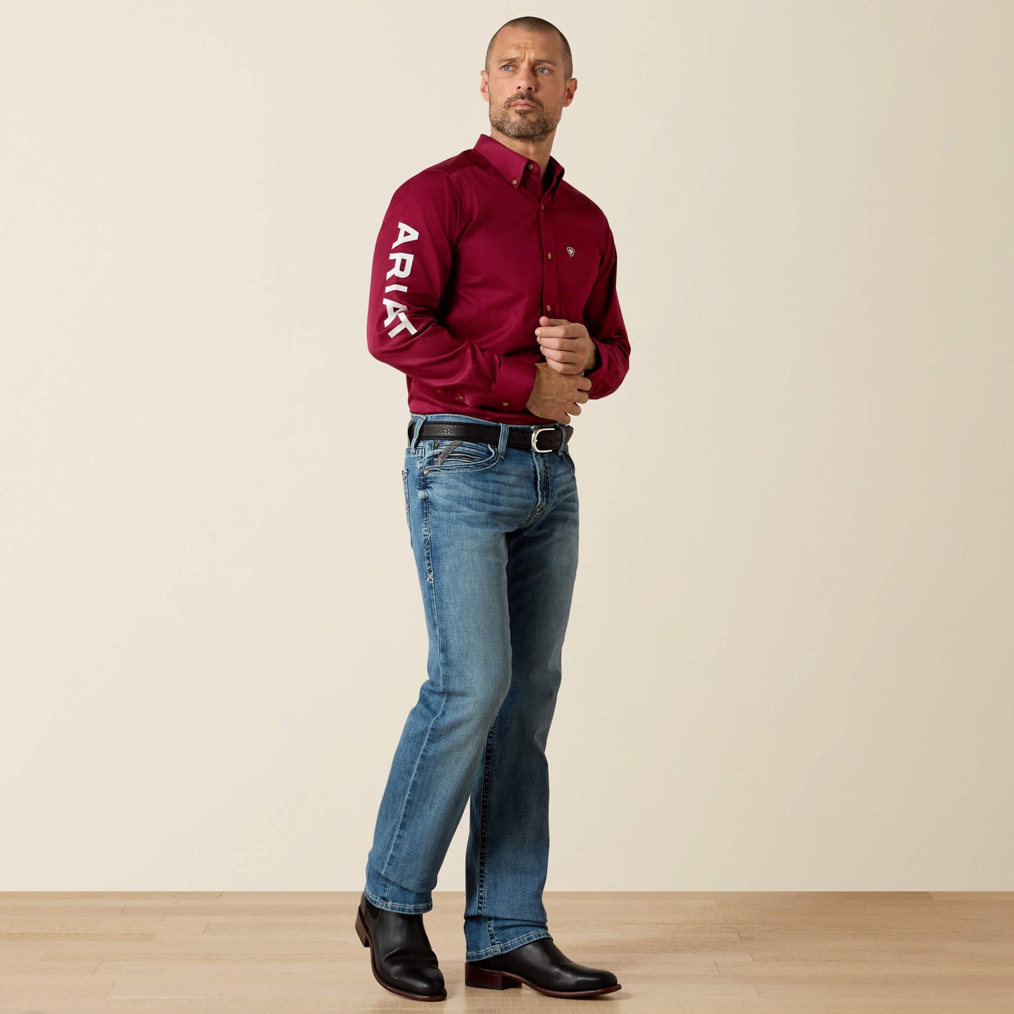 Ariat Men Team Logo Twill Fitted Shirt