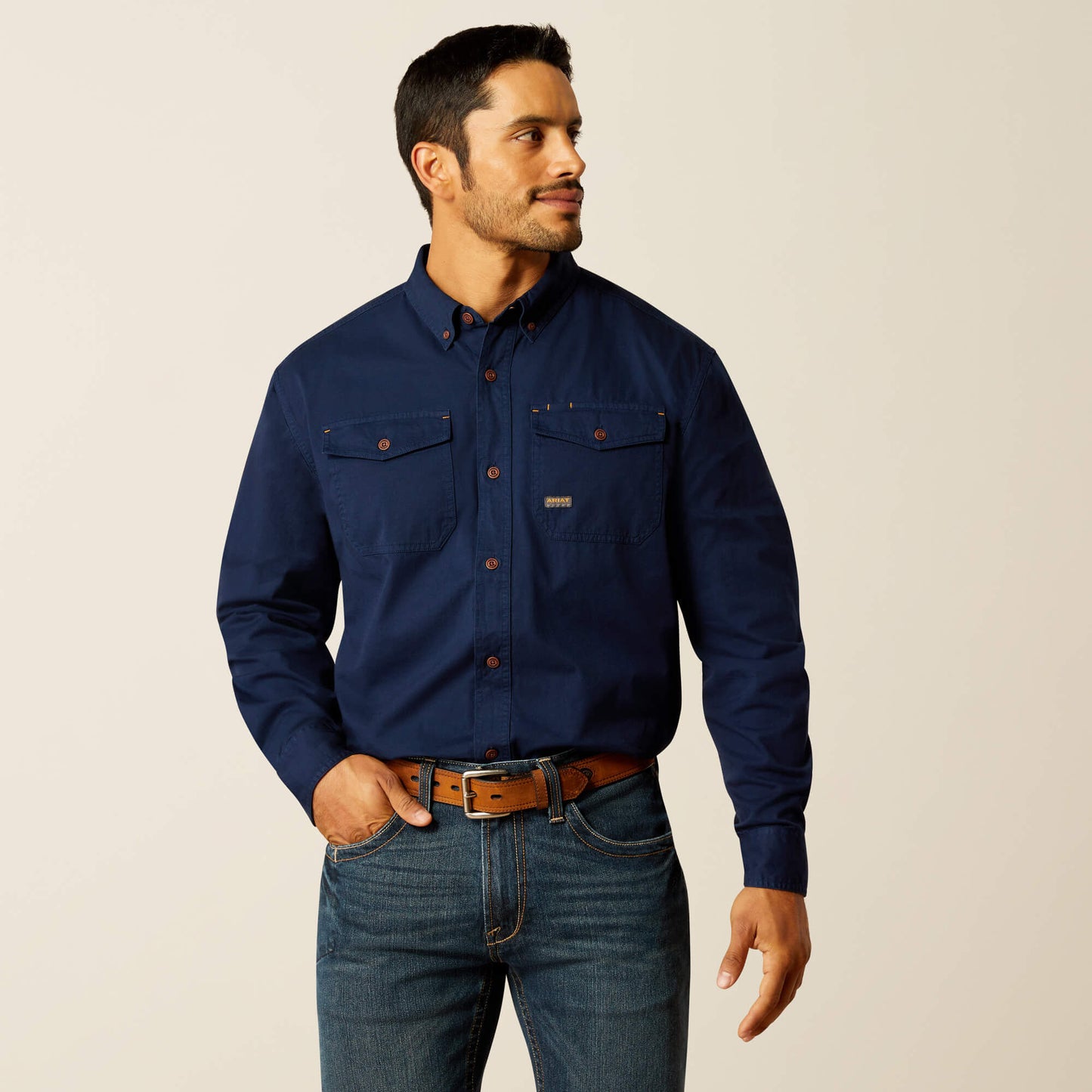 Ariat Men Rebar Washed Twill Work Shirt