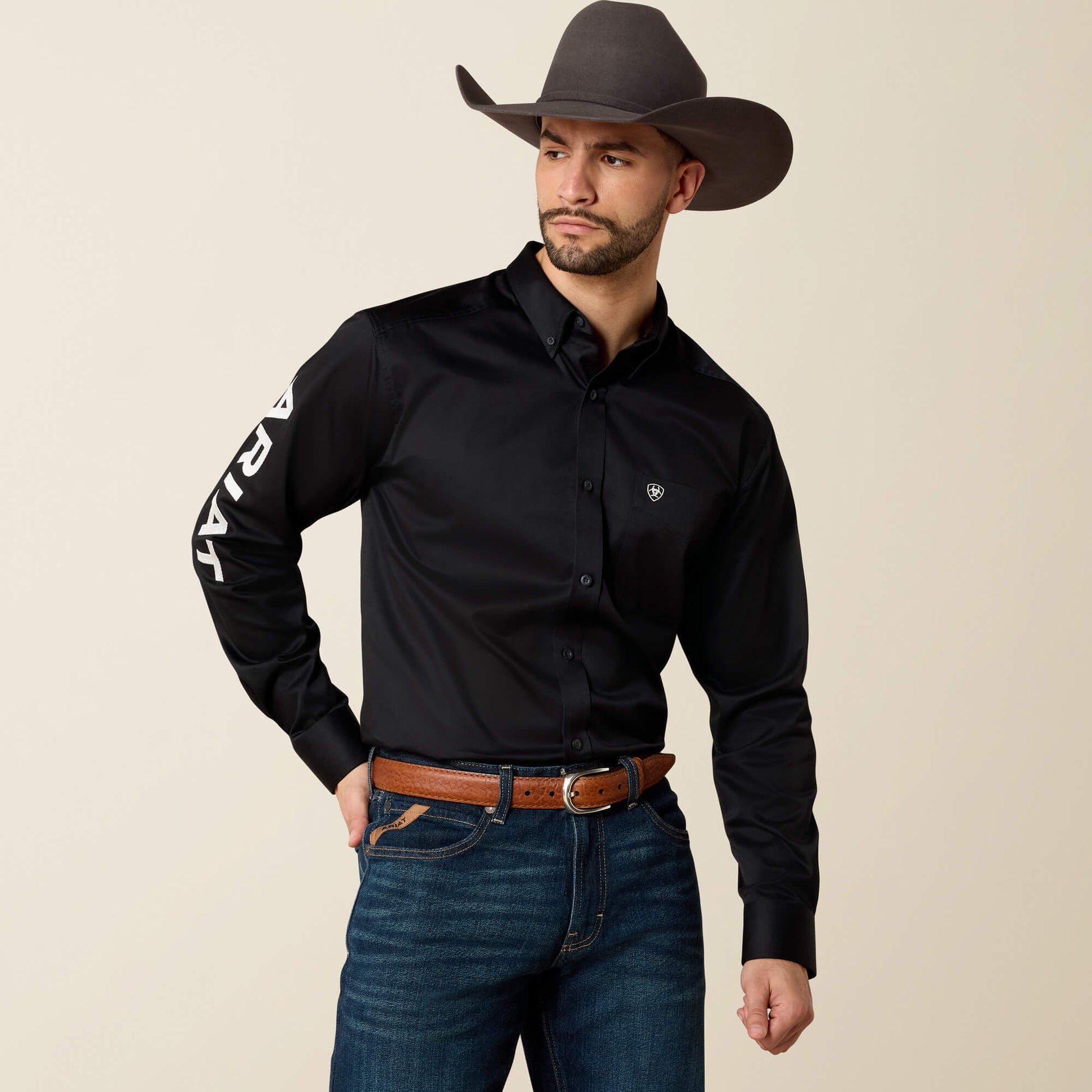 Ariat Men Team Logo Twill Fitted Shirt