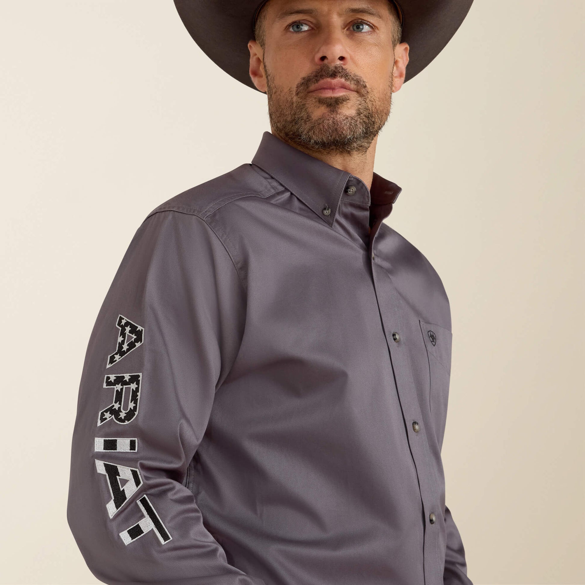 Ariat Men Team Logo Twill Classic Fit Shirt