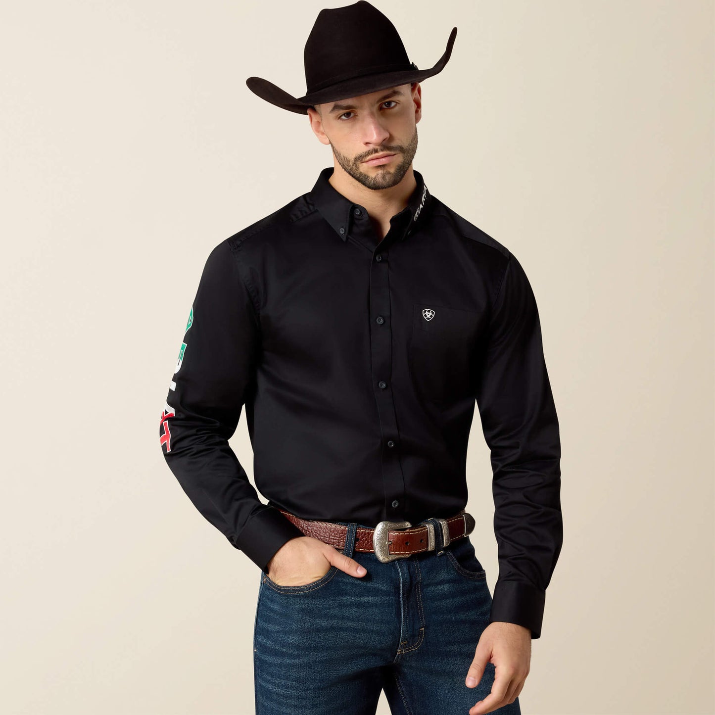 Ariat Men Team Logo Twill Fitted Shirt