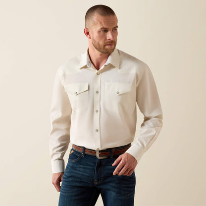 Ariat Men Wrinkle Free Pinpoint Oxford Classic Fit Snap Shirt