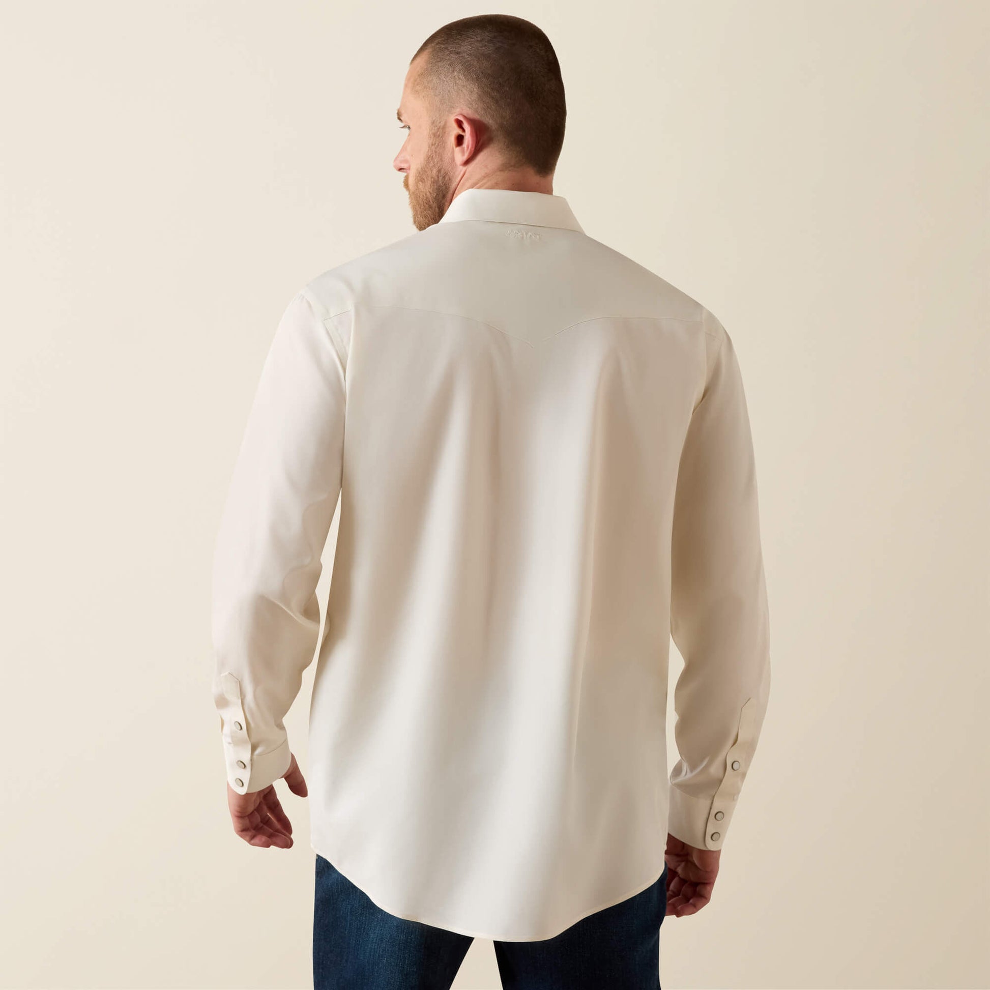 Ariat Men Wrinkle Free Pinpoint Oxford Classic Fit Snap Shirt