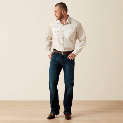 Ariat Men Wrinkle Free Pinpoint Oxford Classic Fit Snap Shirt