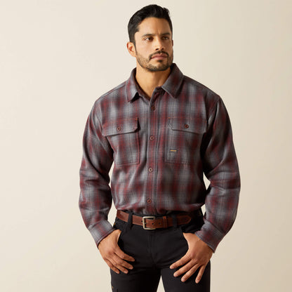 Ariat Men Rebar Heavy Flannel Work Shirt