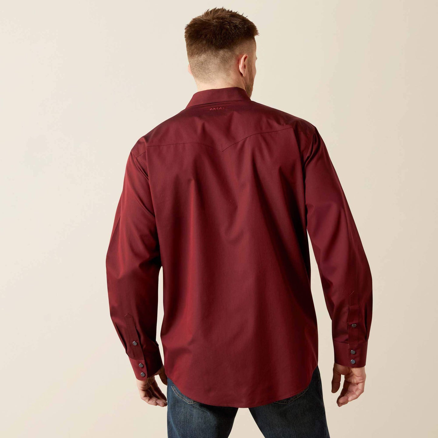 Ariat Men Wrinkle Free Pinpoint Oxford Classic Fit Snap Shirt