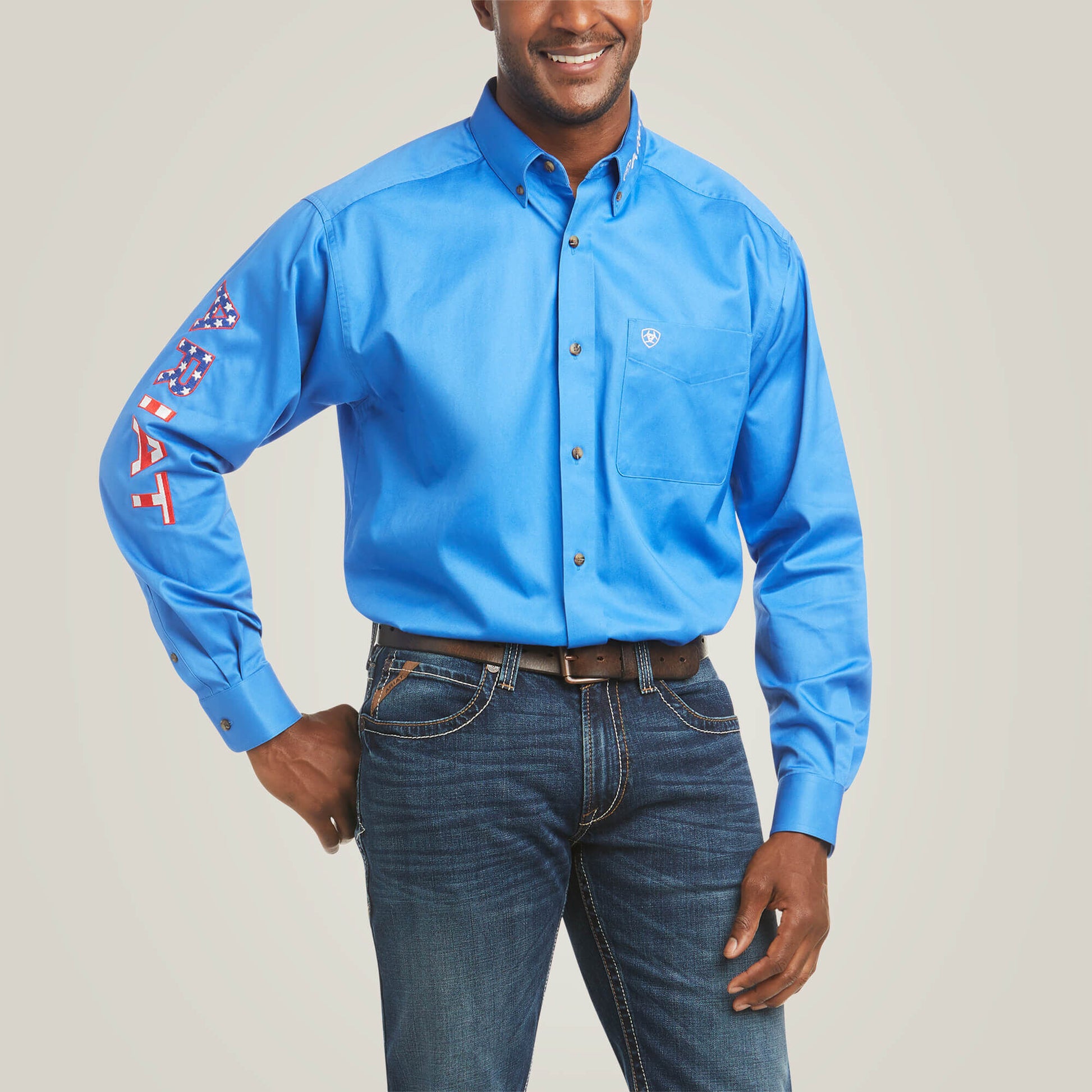 Ariat Men Team Logo Twill Classic Fit Shirt