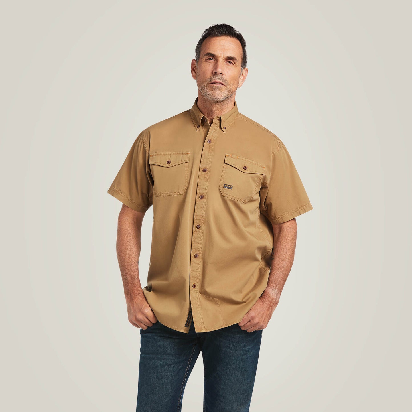 Ariat Men Rebar Washed Twill Work Shirt
