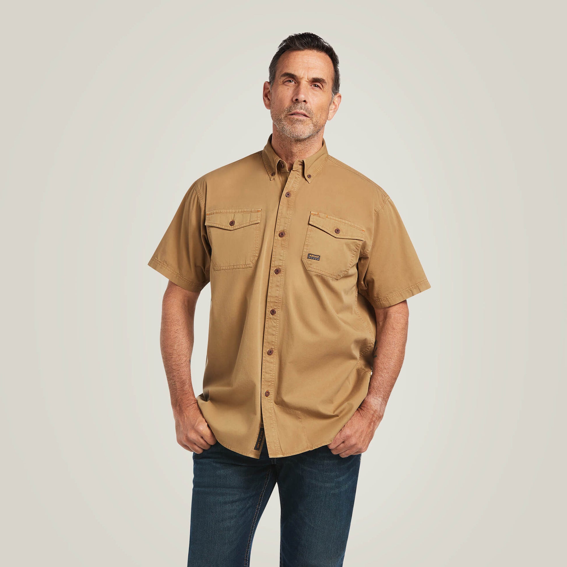 Ariat Men Rebar Washed Twill Work Shirt