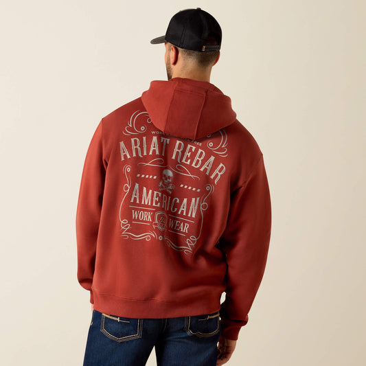Ariat Men Rebar Lightweight Label Full Zip Hoodie