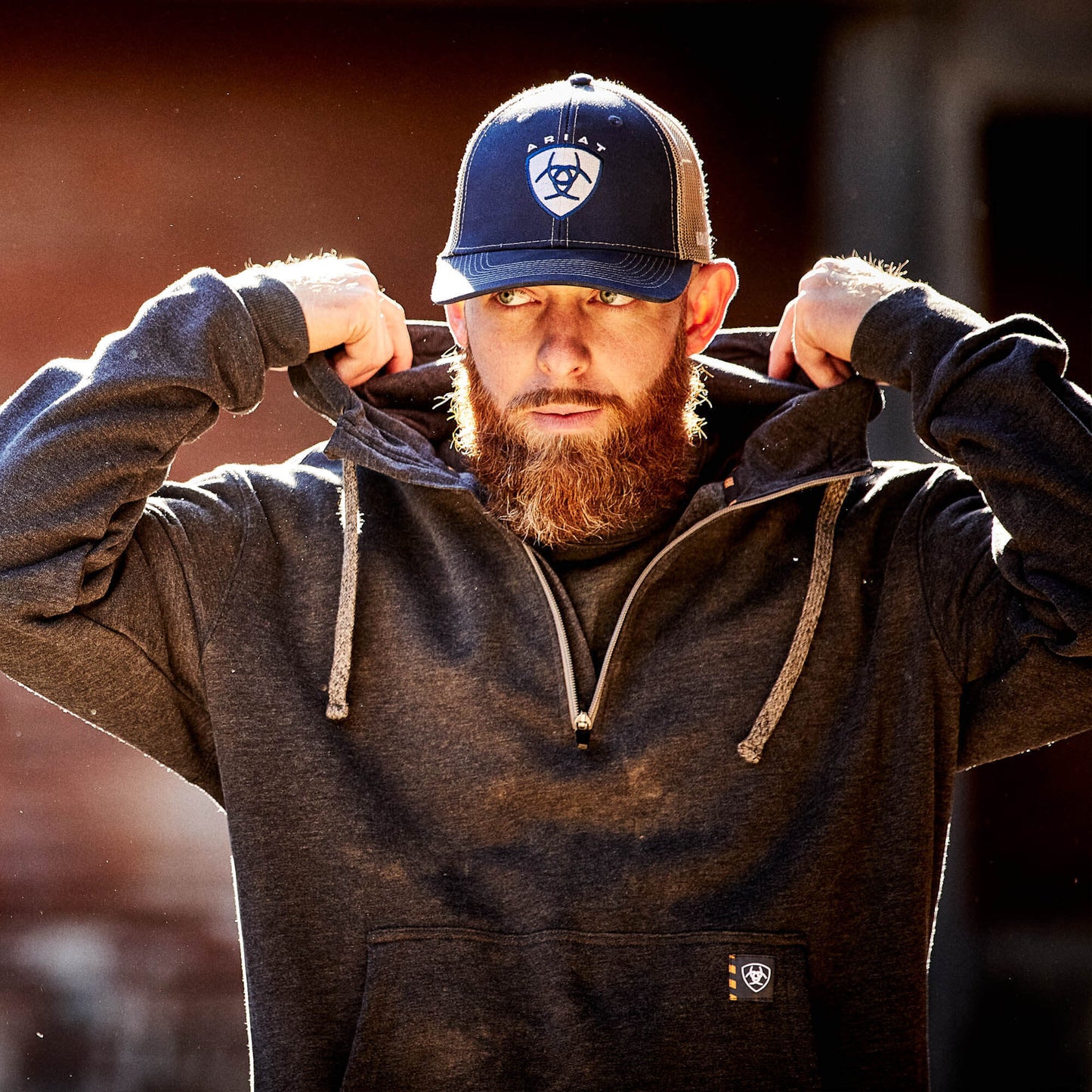Ariat Men Rebar Workman 1/4 Zip Hoodie