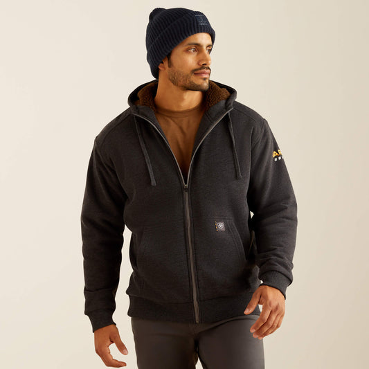 Ariat Men Rebar All-Weather Sherpa-Lined Full Zip Hoodie