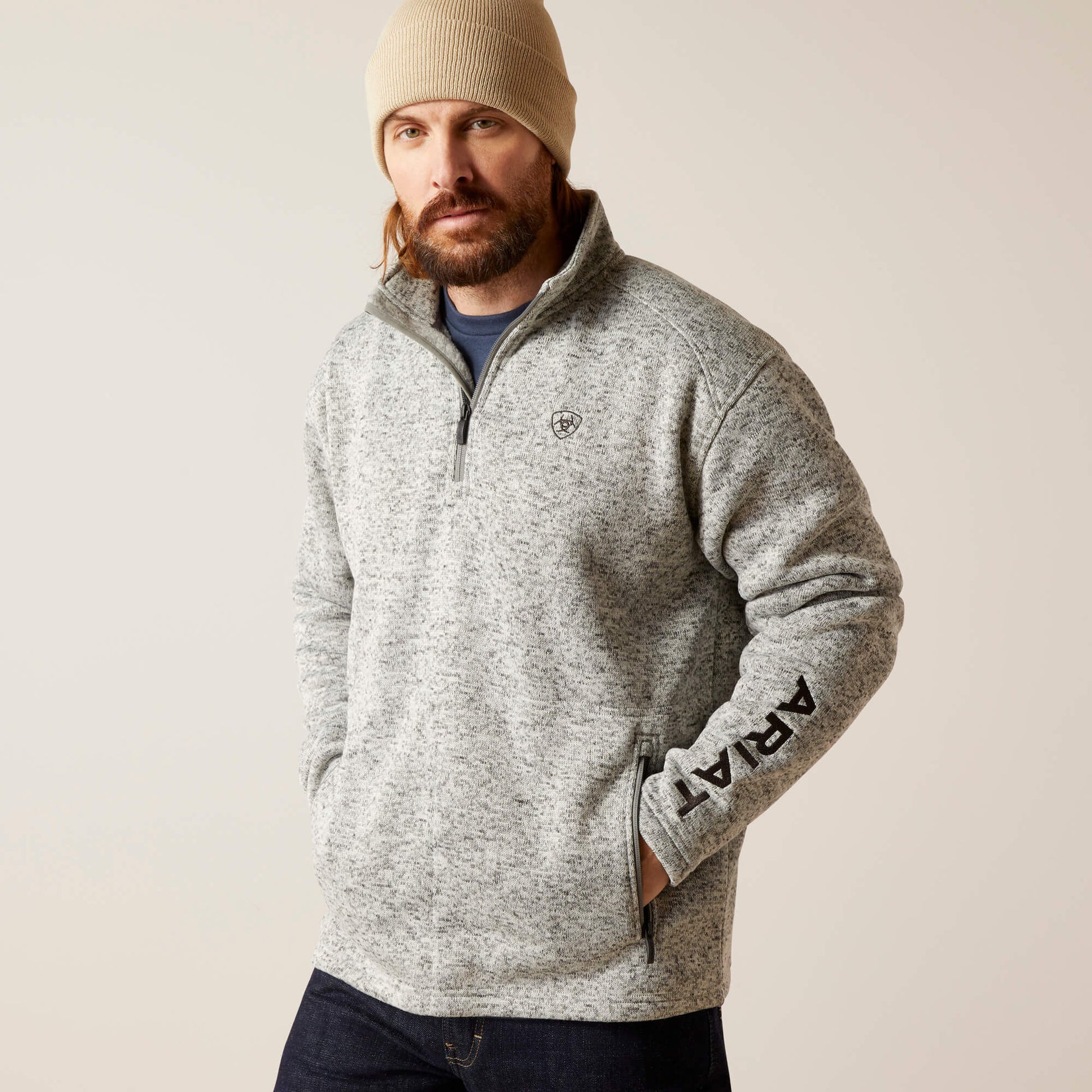 Ariat Men Caldwell Logo 1/4 Zip Sweater