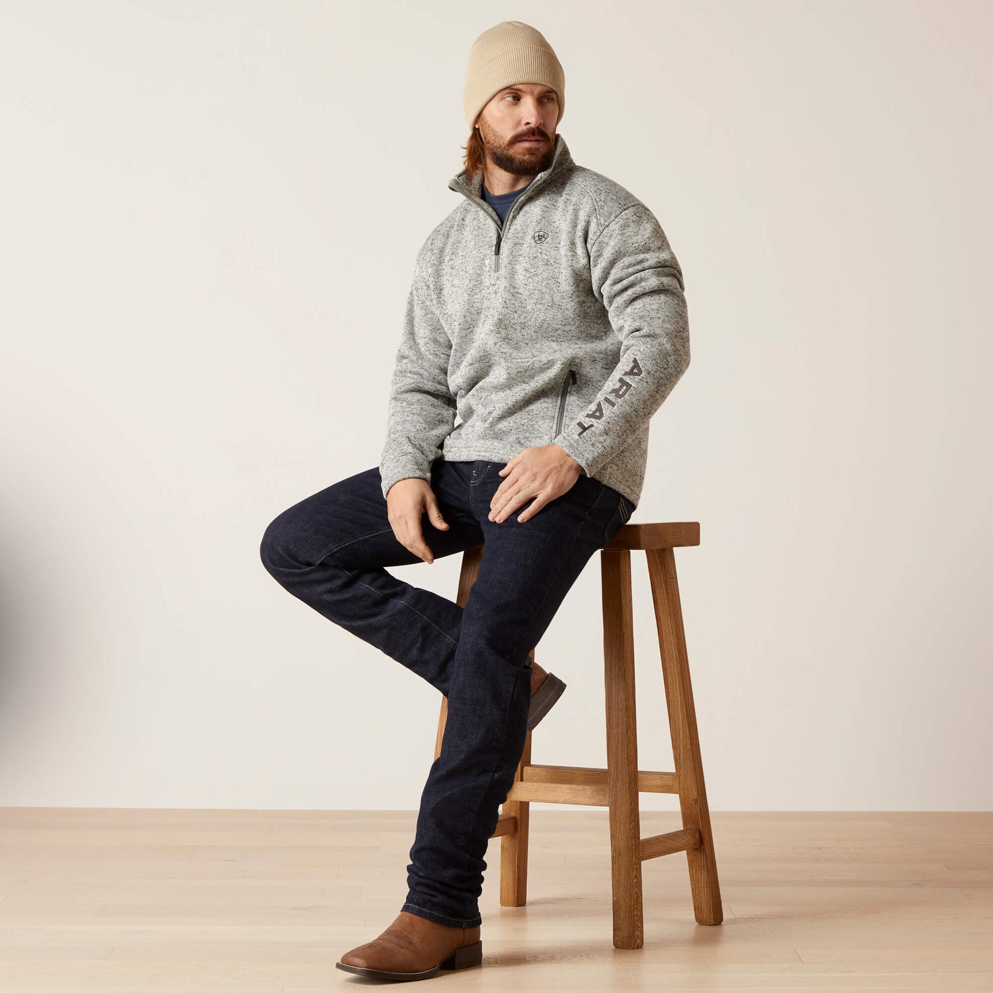 Ariat Men Caldwell Logo 1/4 Zip Sweater