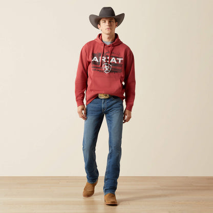 Ariat Men Ariat Liquid Stamp Flag Hoodie