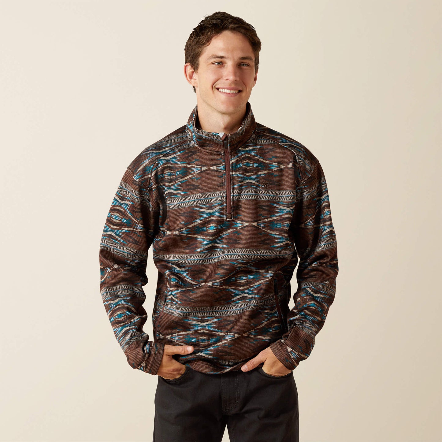 Ariat Men Caldwell Logo 1/4 Zip Sweater