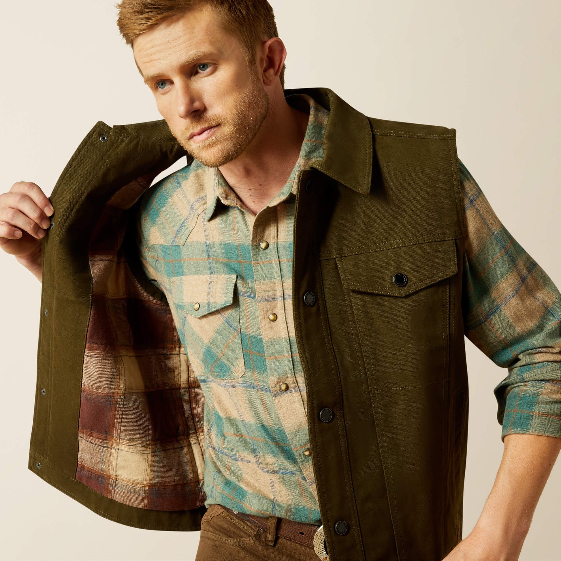 Ariat Men Canvas Rancher Vest