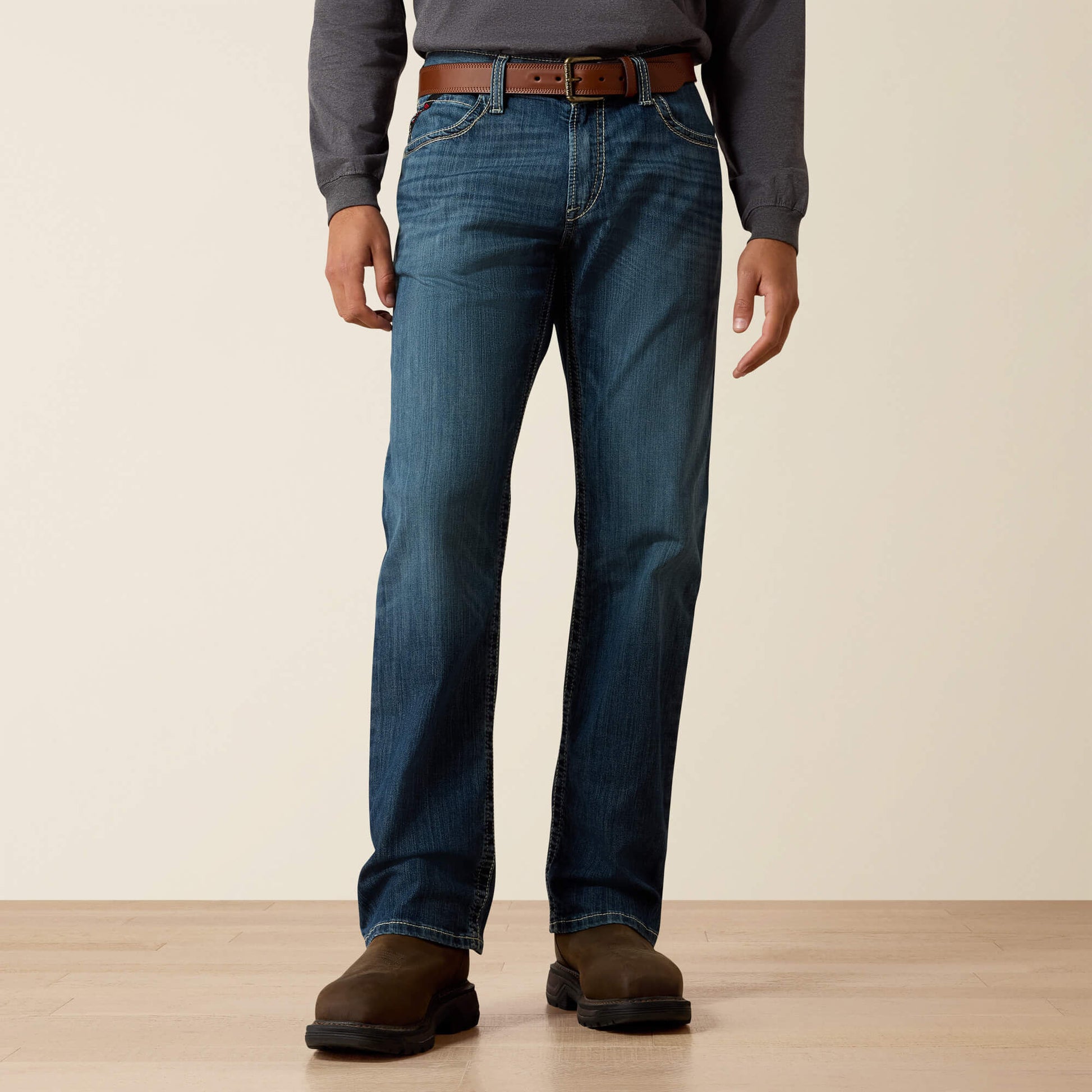 Ariat Men FR M4 Relaxed Stretch DuraLight Boundary Boot Cut Jean