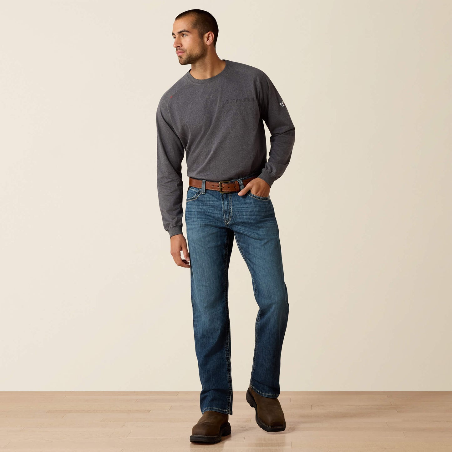 Ariat Men FR M4 Relaxed Stretch DuraLight Boundary Boot Cut Jean