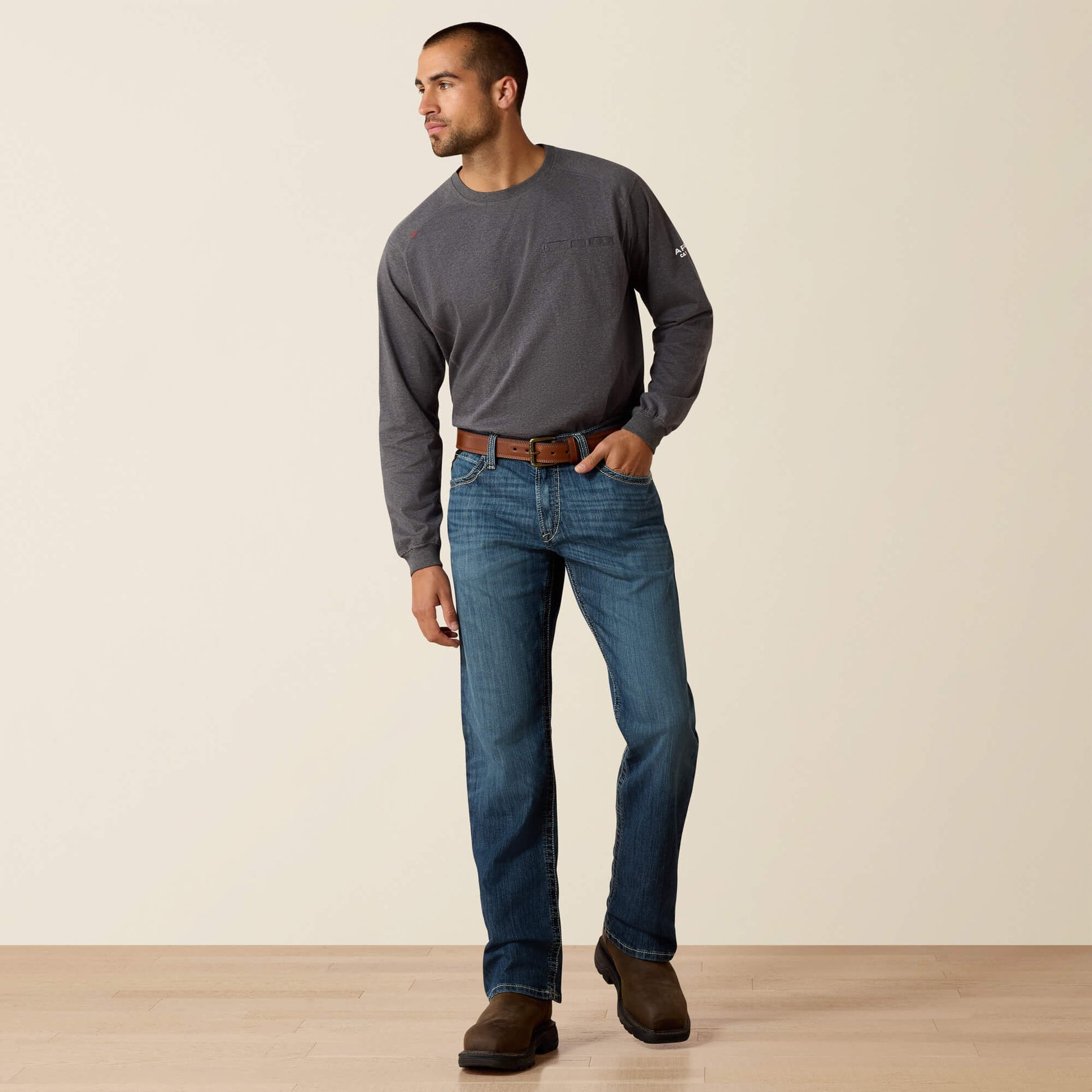 Ariat Men FR M4 Relaxed Stretch DuraLight Boundary Boot Cut Jean