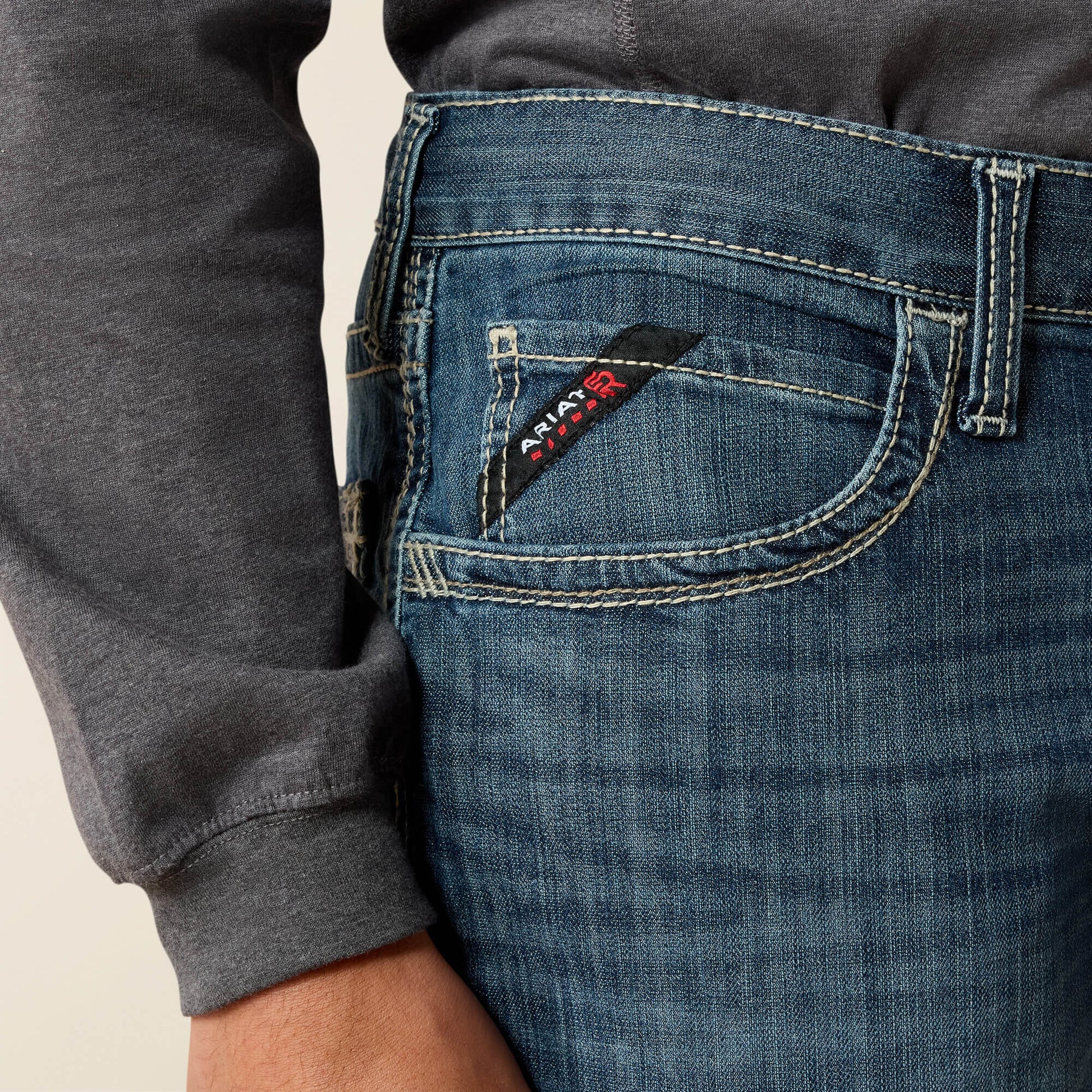 Ariat Men FR M4 Relaxed Stretch DuraLight Boundary Boot Cut Jean